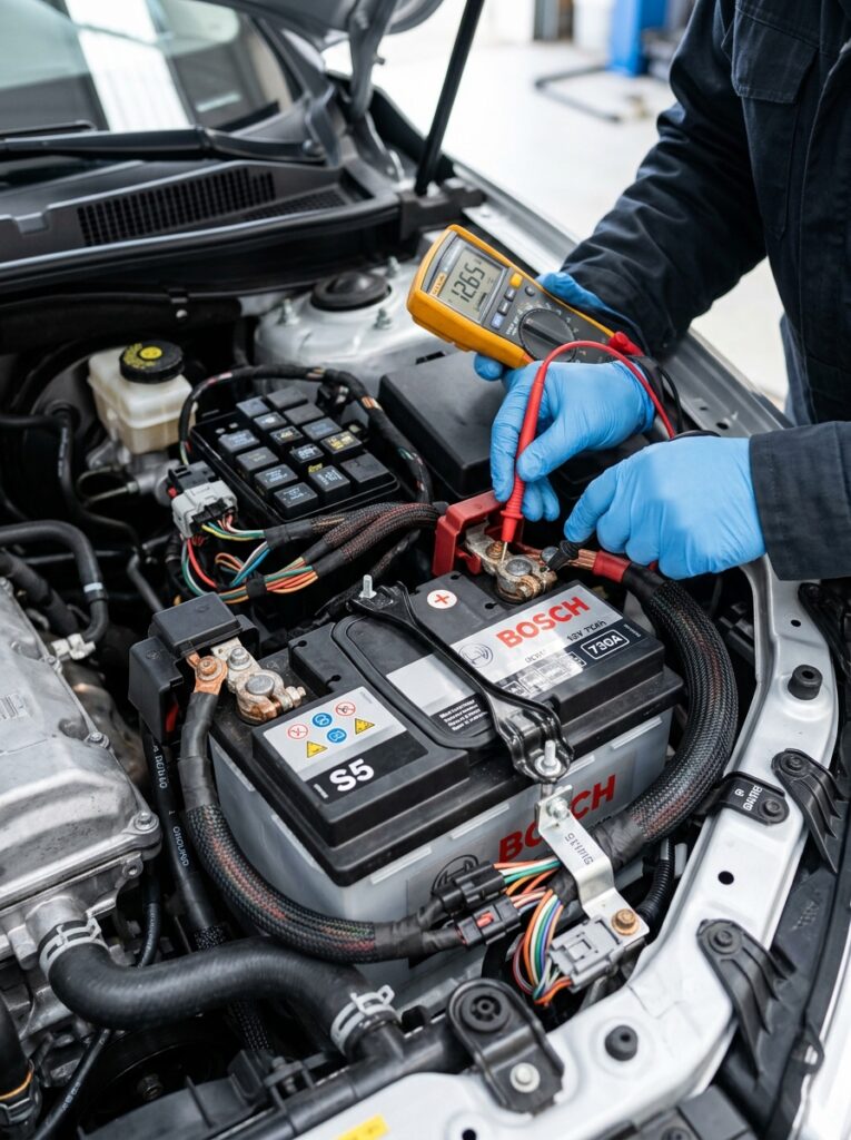 car under hood inspection